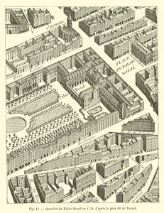 ターゴットとして知られている計画によると、1739年のパレロイヤル地区 作： French School