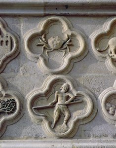 がんを描いた四葉虫と6月、c.1220 作： French School