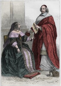 フランス女王 アンヌ・ドートリッシュ（1601-1666）とジュール・マザラン枢機卿（ジュリオ・ライモンド・マザリーノまたはマザリーノ）（1602-1661） - アンヌ・ドートリッシュ（1601-66）とマザラン枢機卿（1602-61） - 「L