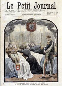 夫と息子の死の床にあるポルトガル王妃アメリ 作： French School