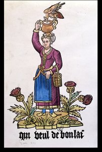 1515年版の複製版「レクリスドパリ」シリーズのミルクメイド、Qui Veut du Bon Lait