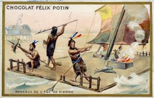 石器時代のいかだ 作： French School