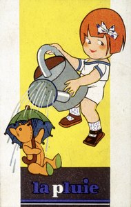 雨の表現：水差しを持つ少女 作： French School