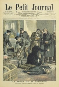 ガブリエル・シブトンの死の再建、1月8日、ル・プティ・ジャーナルの表紙イラスト。 1905 作： French School