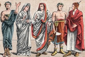 Uskonnolliset puvut antiikin aikana: g a d:sta muotokuva kreikkalaisesta papista, uhripappista, vestaalista, antiikin Rooman pretressistä ja antiikin Rooman suuresta paavista (Pontifex maximus), palvonnasta omistautuneesta roomalaisesta papista ja flaminos 作： French School