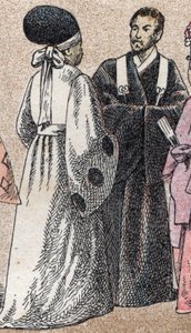アジアの宗教衣装：日本の神官2人 - 彫刻 - アジアの宗教衣装：日本の神官2人 - 彫刻 - 個人蔵 作： French School