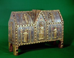 聖カルミニウスの聖遺物箱、リモージュ（銅＆シャンプルエナメル）