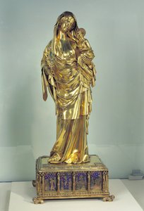 ジャンヌ・デヴルーの聖母の聖遺物箱、c、1324-29（ゴールド＆シルバー）（詳細は110882を参照） 作： French School