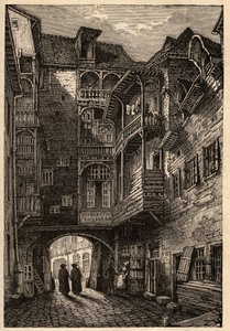 レンヌ - カルメル会の通路の古い扉 - 「PATRIE」に掲載された彫刻 - ルシアン・ユアールによる6巻のPECTUREQUIRED DESCRIPTION of FRANCE - 19世紀末 作： French School