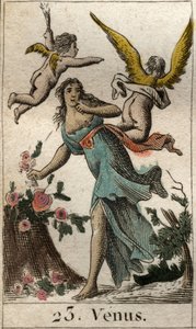 愛と美と豊穣の女神であるヴィーナスの表現。ピエール・ブランシャール1803年の「青春の神話」より。 作： French School