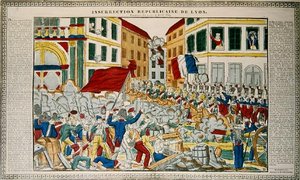 1834年4月9日〜14日、リヨンでの共和党蜂起 作： French School