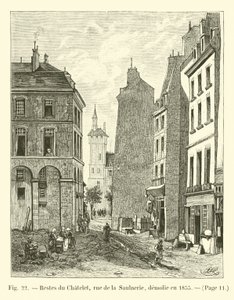 1855年に解体されたシャトレの遺跡、サウネリー通り 作： French School