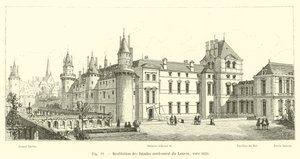 1610年頃のルーブル美術館の北西のファサードの修復 作： French School