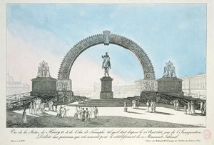 1818年8月25日、パリのポンヌフにあるヘンリー4世の像の復元
