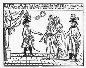 ボナパルト将軍のフランスへの帰還(エングレービング) 作： French School