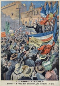 1907年、南フランスのブドウ畑の反乱（印刷物） 作： French School