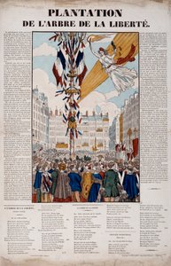 1848年の革命：1848年3月25日の「自由の木」の植樹。1848年のエングレーヴィング パリ、カルナヴァレ美術館 作： French School