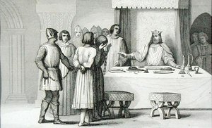 敬虔なロベール2世（970-1031）が陰謀者を釈放 1840年頃に出版された『Histoire de France』より（エングレーヴィング） 作： French School