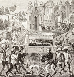 ノルマンディー公爵ロバート1世が黒人たちに担がれている様子（1880年頃、ロンドンで出版されたポール・ラクロワ著「Military and Religious Life in the Middle Ages」より）（リトグラフ版 作： French School