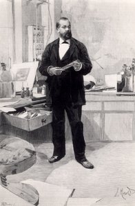 1890年11月29日、ルモンドイルストからのロバートコッホ（1843-1910）の研究室 作： French School
