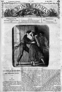 ローマの連載。アレクサンドル・デュマ（1802-1870）の「モンテ・クリスト伯」（Monte-Cristo）。エドモンド・ダンテスとメルセデスのセックスシーン。Les bons romances "のエングレーヴィング 作： French School