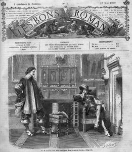 ローマの連載。"アレクサンドル・デュマ(1802-1870)の「三銃士」。Monsieur de Trevilleは果敢にも王室に復帰する。"Les bons romances "に掲載されたエングレーヴィング 作： French School