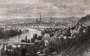 Rouen - Seine-Maritime - V.A. Malt-Brown著「La France illustree: Geography, History, statistical administration」に掲載された彫刻。1884 作： French School