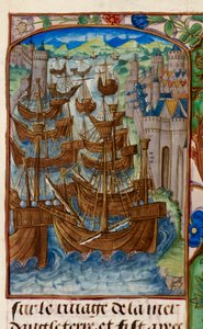 Royal 20 E. III, fol.186v フランス艦隊がスロイスで攻撃, from 