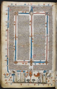 Royal MS 10 E IV, f.209v, The Painter and the Devil, Decretals of Gregory IX, kiiltävä Bernard of Parma ("Smithfield Decretals"), n. 1300-40 (vellum) 作： French School