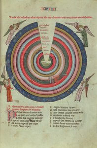 Royal Ms 19 C I fol.50 宇宙図、14 世紀初頭 (ベラム)