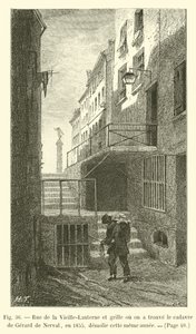 Rue de la Vieille-Lanterneと1855年にGerard de Nervalの死体を発見したゲートは、同じ年に破壊されました 作： French School