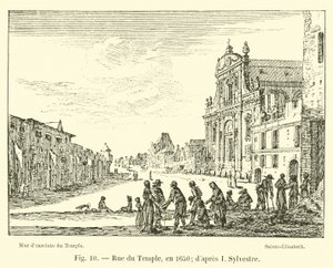 Rue du Temple、1650年。シルベストル後 作： French School