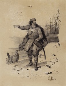 ロシア帝国の創始者ルリク、862年（リトグラフ 作： French School