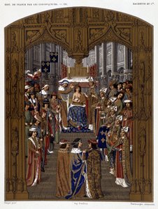 シャルル6世の戴冠式（1380年） - パリ、ド・ウィット女史著『起源から16世紀までのフランス史年代記』所収 作： French School