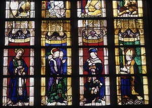 Saint Maturin, Saint Yves, Saint Armel and Saint Brieuc - DinanのSaint Savior教会のステンドグラス 作： French School