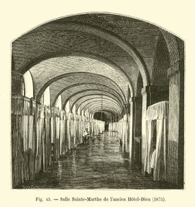古いホテルデューのサントマルトホール、1875 作： French School