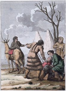 サモエデ結婚、1811年（カラー彫刻） 作： French School