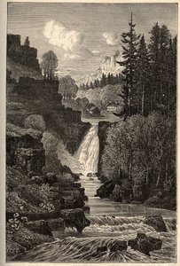 Saut du Doubs (chute cascade) Franche-Comte - engraving in "PATRIE" - DESCRIPTION PECTURESSE DE LA FRANCE EN 6 VOLUES BY LUCIEN HUARD - 19世紀末 作： French School