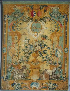 サヴォンネリーパネル：1717年以前のフランス、サヴォンネリーファクトリーのコートオブアームズスプリング 作： French School