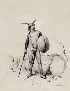 サクソン人兵士、445（リトグラフ 作： French School