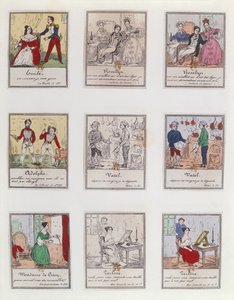 19世紀初頭のパリのヴォードヴィルとオペラコミック座、c1825-35のシーン
