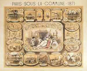 1871年のパリのコミューンの風景 作： French School