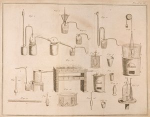 科学機器、D。リザースによって刻まれたアントワーヌローランドラヴォイジエ（1743-94）による化学の要素、1796年 作： French School