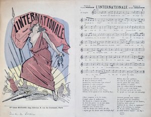 曲LInternationaleのスコアシート、1900年頃 作： French School