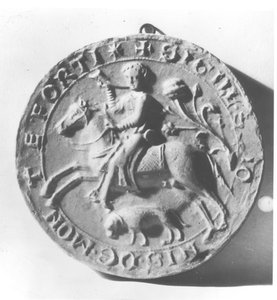 シモン・ド・モンフォールの封印（c.1150-1218）（金属） 作： French School