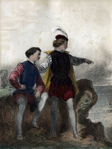 ほら、グスタフ・ワサ（グスタフ1世ヴァーサ：1495～1560年）がストゥルースに水平線上の黒い点（スウェーデンに向かうクリスチャン2世のデンマーク艦隊）を見せて言ったんだよ」-マダム・ユージェニー・フォアの「The illustrious children - historical tales」より 作： French School