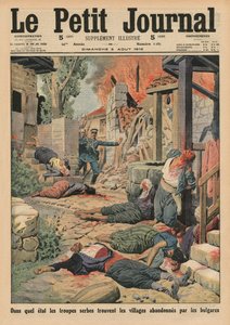 ブルガリによって放棄された村に到着したセルビア軍、「ルプチジャーナル」の表紙イラスト、サプリメントイラスト、1913年8月3日
