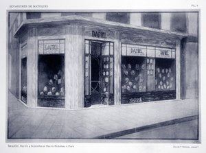 ショップフロント、プレート4、1927年パリ、ルイピエールセジールによるDevantures de Boutiquesのイラスト 作： French School