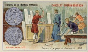 Chlothar IIのシルバーデニール、584（クロモリト 作： French School
