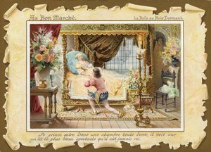 眠れる森の美女、ベッドで眠る 作： French School